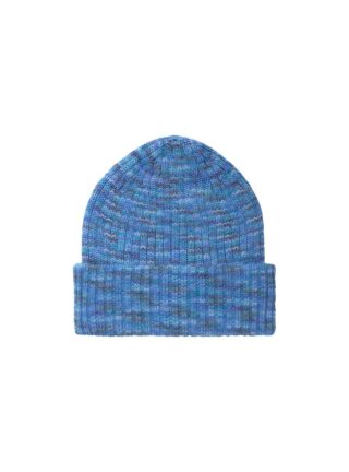 MAISON SOLFIN - Bonnet laine bleu mouliné Chantal