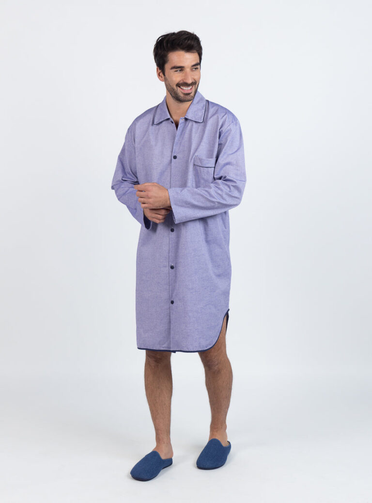 Maison Solfin - Liquette homme coton bleu chambray – 6
