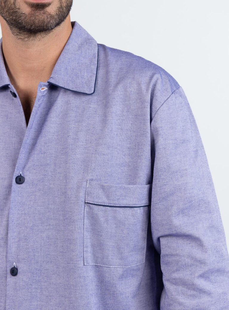 Maison Solfin - Liquette homme coton bleu chambray – 6