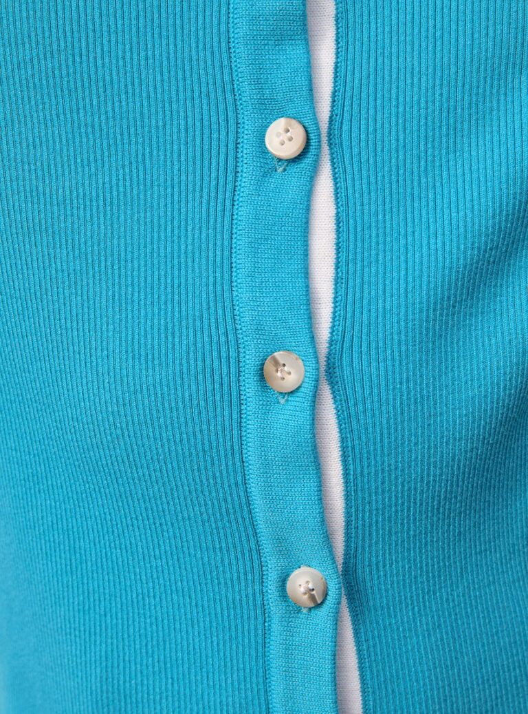 LAFRANÇAISE Mailles in France - Cardigan col polo bleu Dominique – L