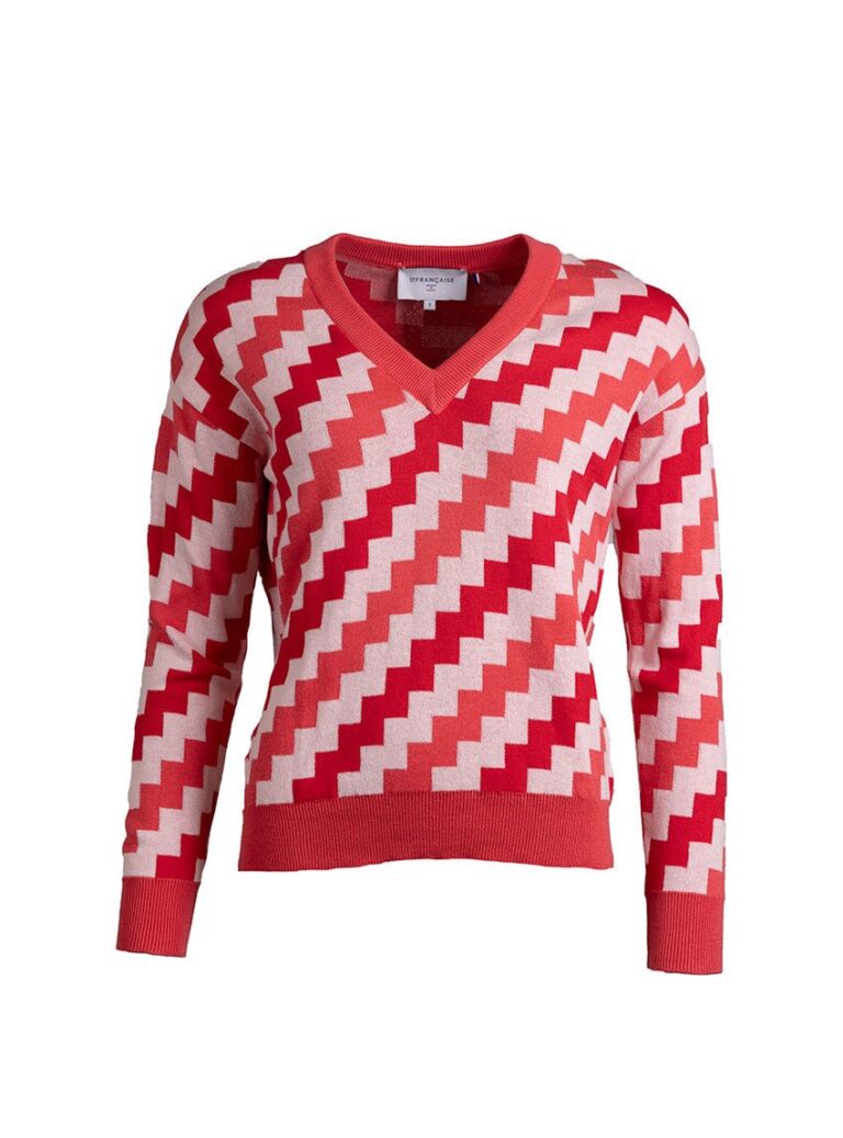 LAFRANÇAISE Mailles in France - Pull col V damier Doriane – L