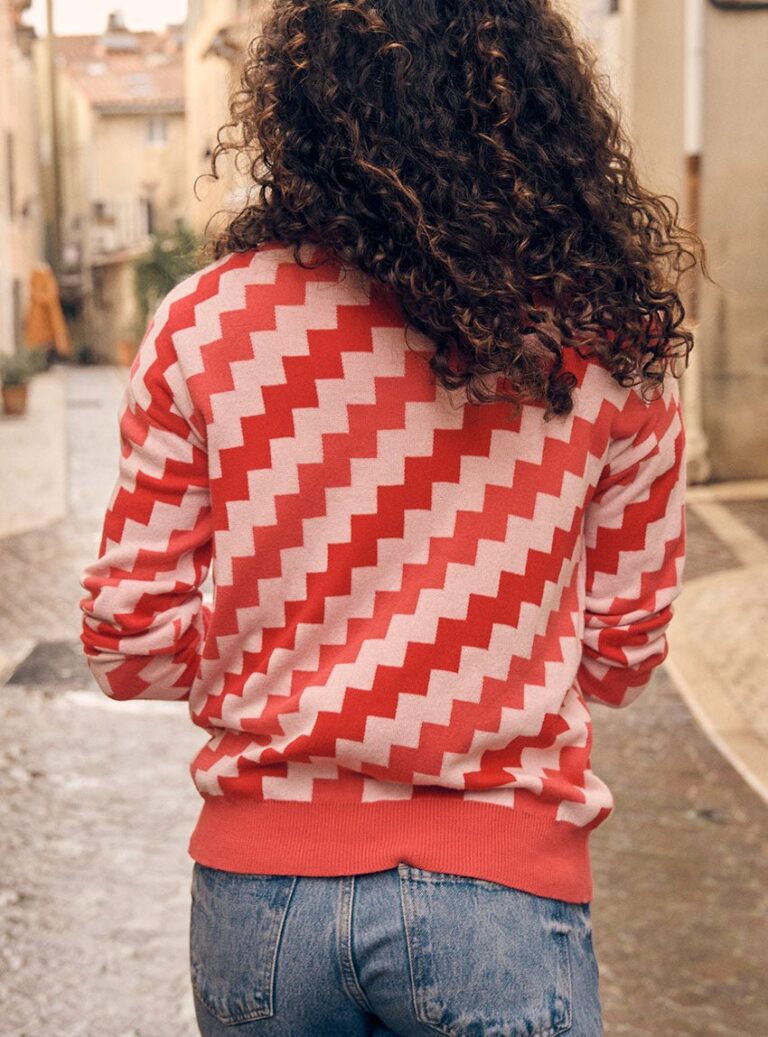 LAFRANÇAISE Mailles in France - Pull col V damier Doriane – L