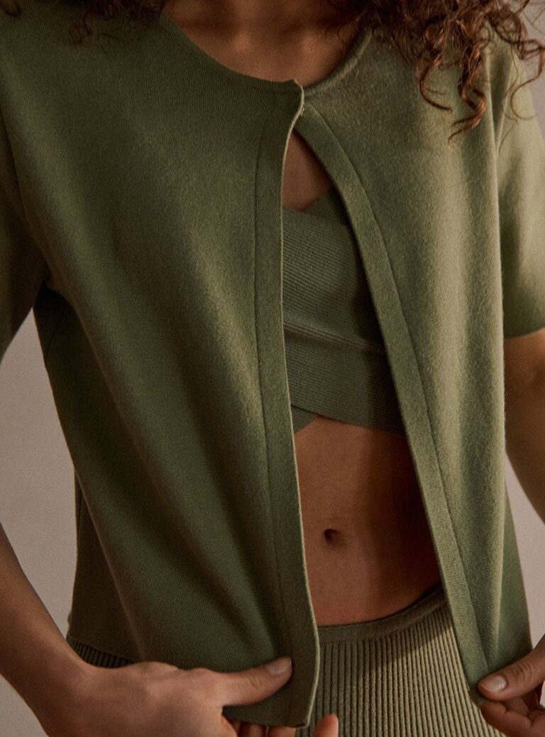 LAFRANÇAISE Mailles in France - Cardigan manches courtes maille jersey Diane – M