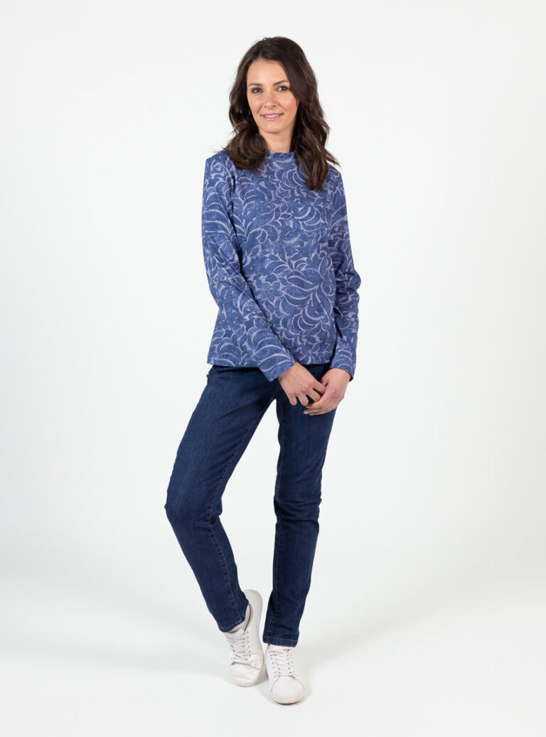 Maison Solfin - Tee-shirt femme coton maille jersey col montant – 5