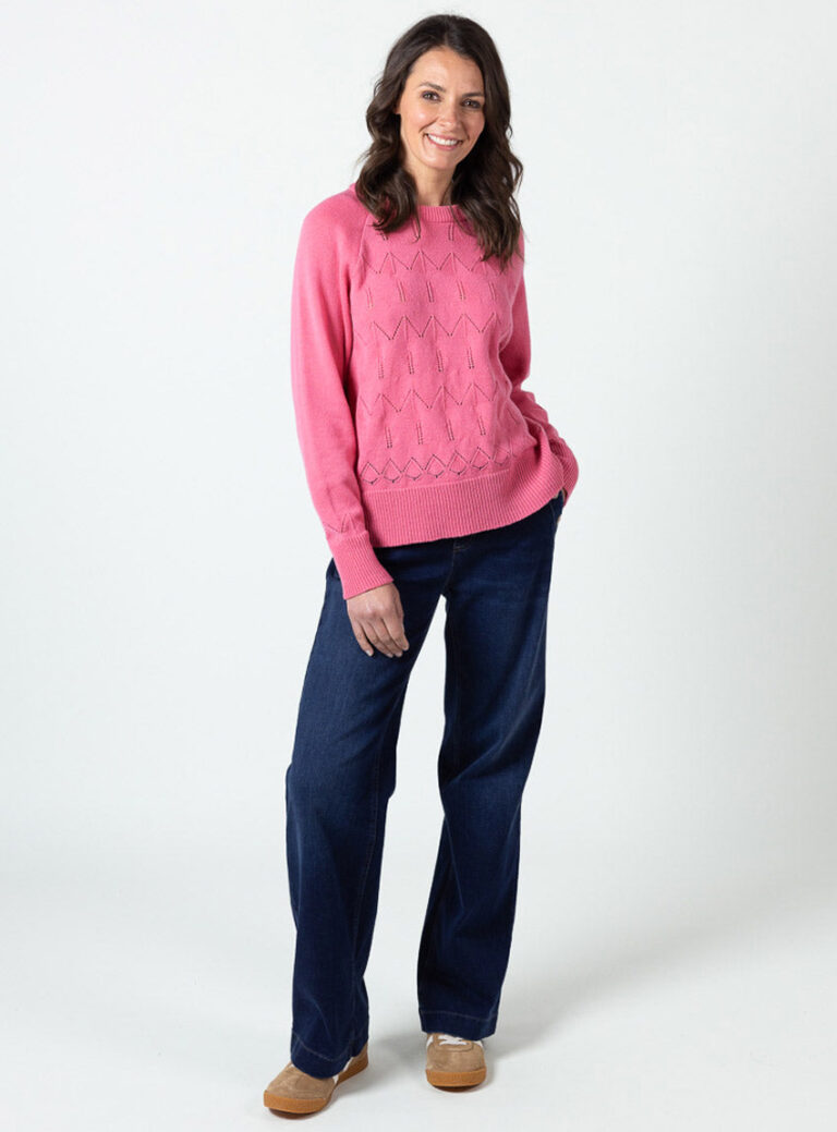 Maison Solfin - Pull femme laine extrafine mérinos et cachemire rose – 4