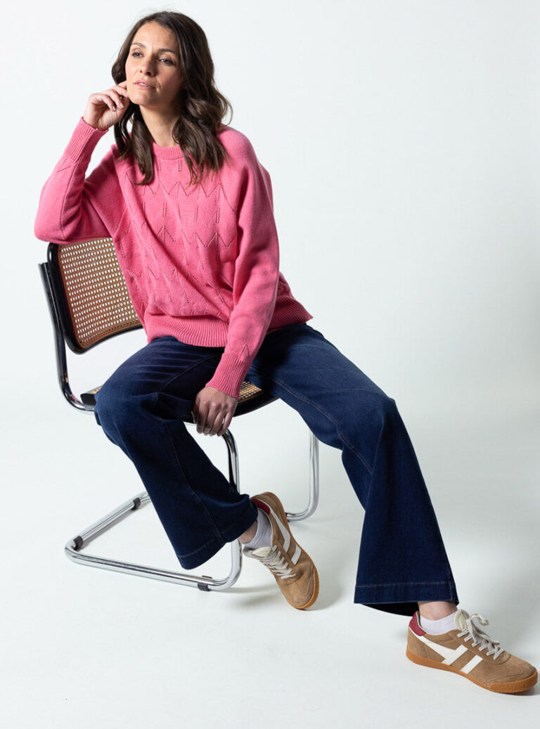 Maison Solfin - Pull femme laine extrafine mérinos et cachemire rose – 4