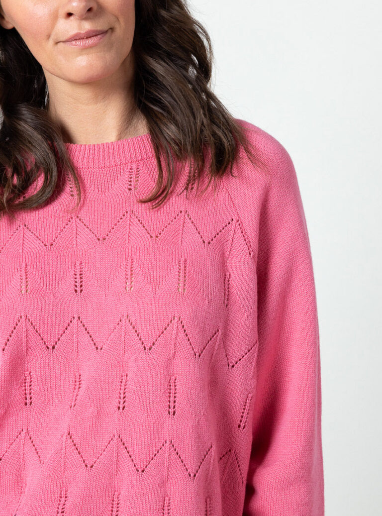 Maison Solfin - Pull femme laine extrafine mérinos et cachemire rose – 4