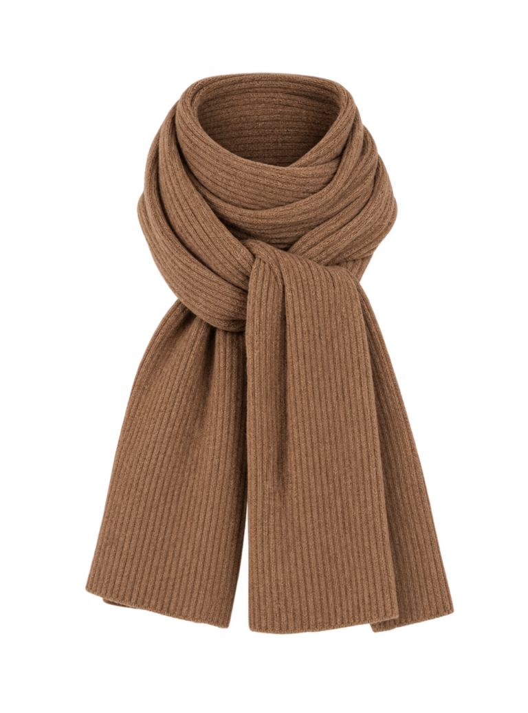 Maison Solfin - Écharpe mixte en laine mérinos marron glacé – U