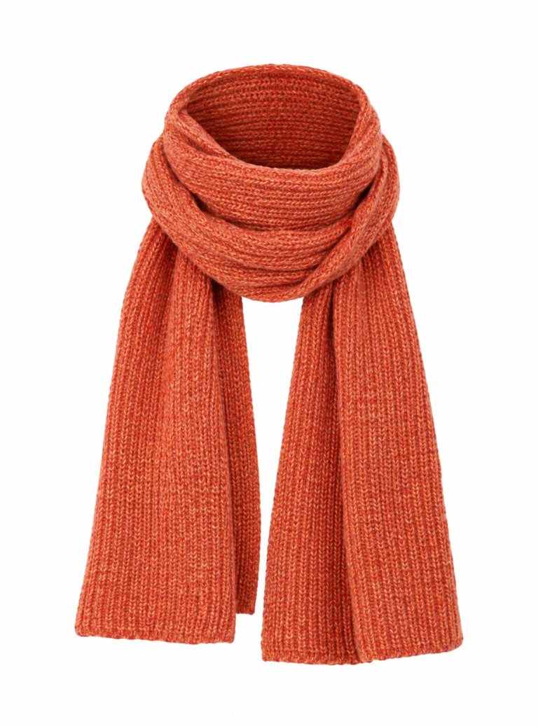 Maison Solfin - Écharpe femme en laine recyclée orange – U