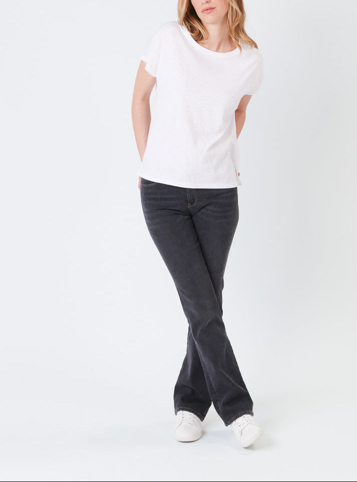 Maison Solfin - Pantalon bootcut femme gris foncé en coton – 50