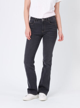 MAISON SOLFIN - Pantalon bootcut femme gris foncé en coton