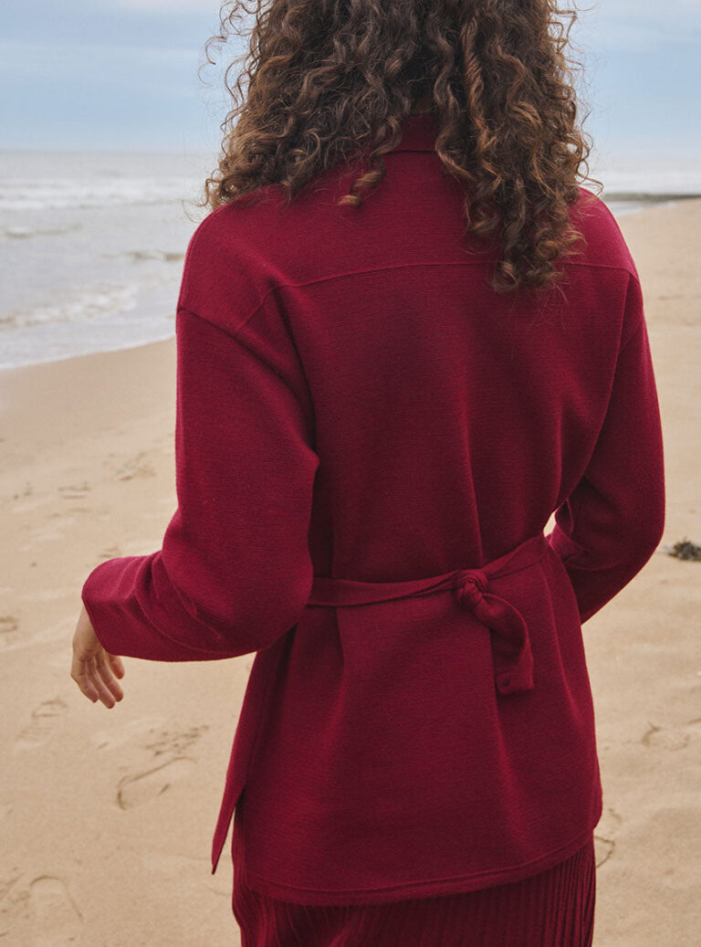 LAFRANÇAISE Mailles in France - Veste saharienne bordeaux Ella – L