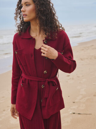 MAISON SOLFIN - Veste saharienne bordeaux Ella