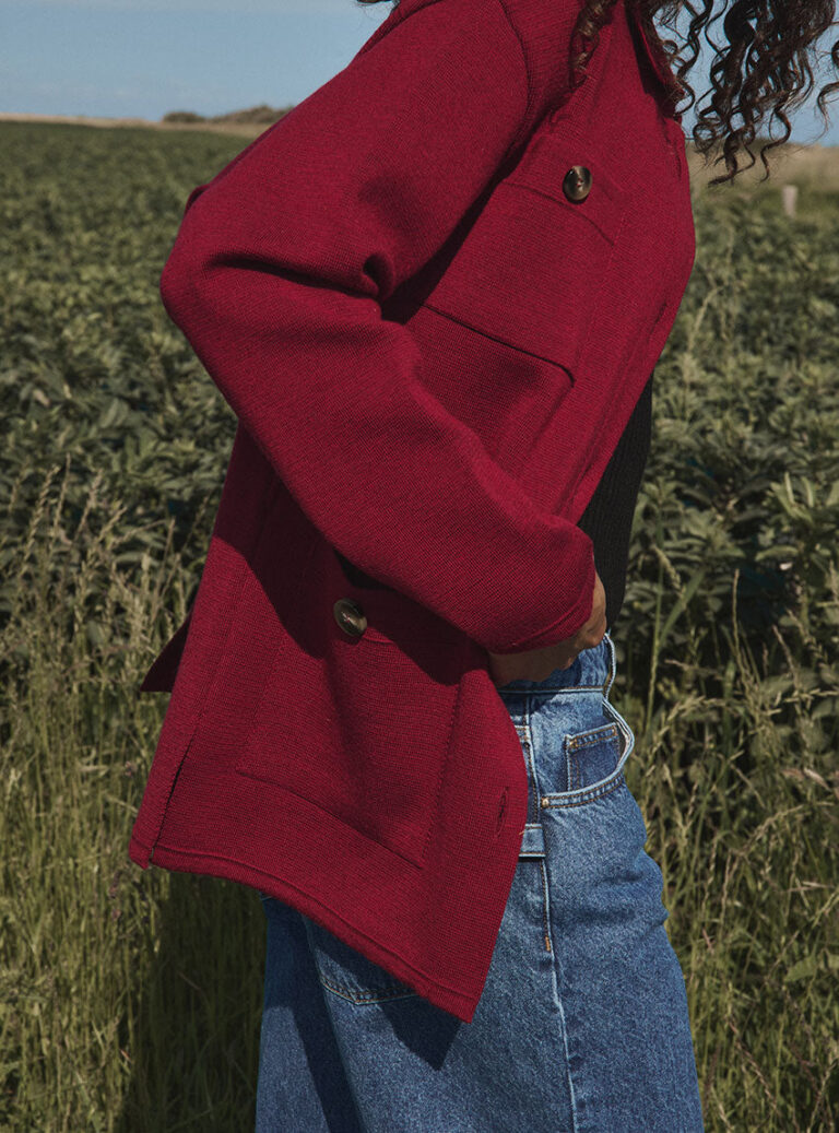 LAFRANÇAISE Mailles in France - Veste saharienne bordeaux Ella – L