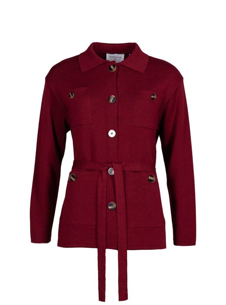 LAFRANÇAISE Mailles in France - Veste saharienne bordeaux Ella – L