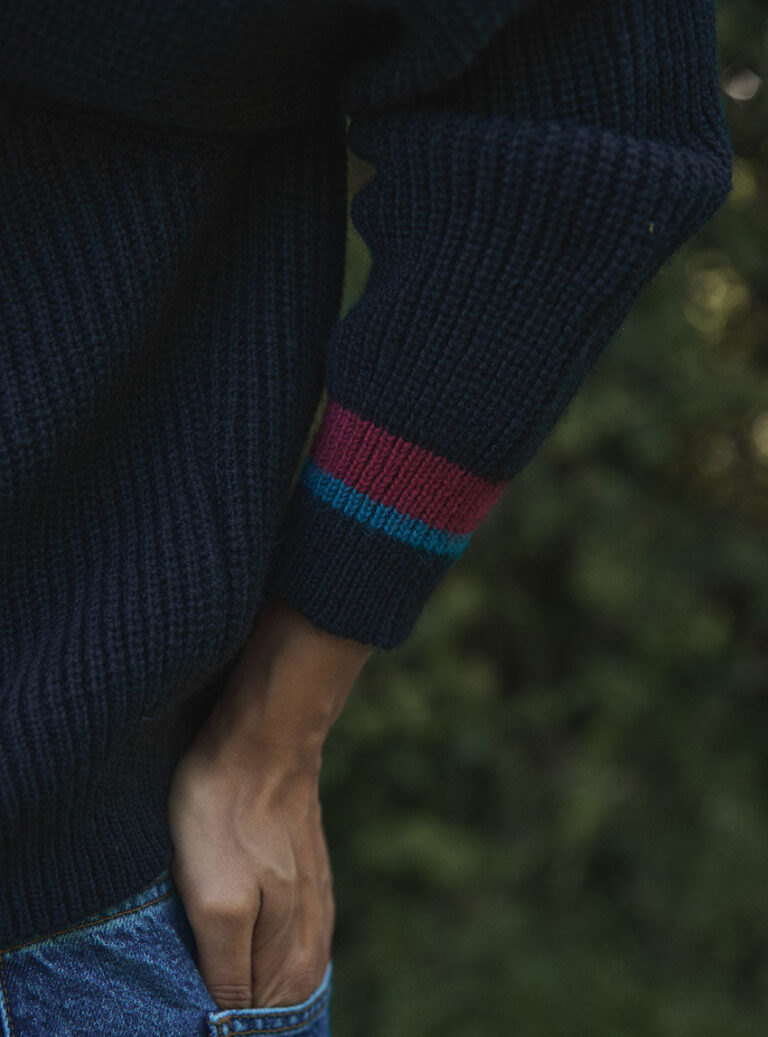 LAFRANÇAISE Mailles in France - Pull maille perlée mohair noir Elsa – L