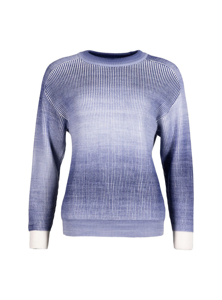 LAFRANÇAISE Mailles in France - Pull côte anglaise laine mérinos bleu Eugénie – L