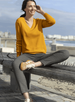 Pantalon femme noir en coton par la marque MAISON SOLFIN MAISON SOLFIN - Pantalon femme noir en coton