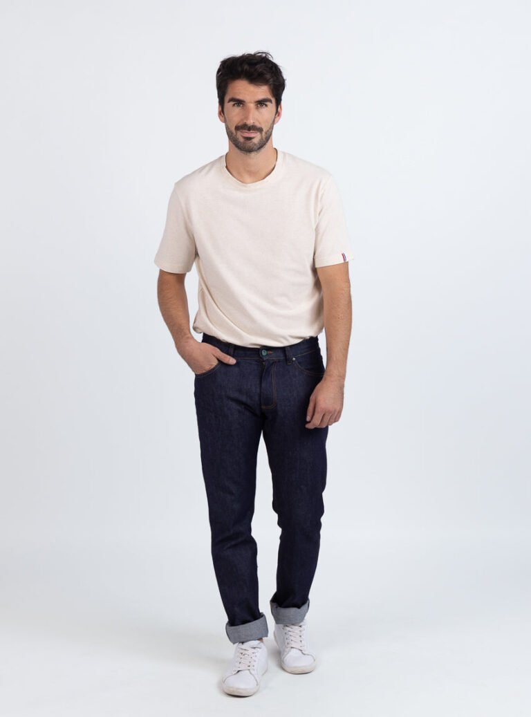Maison Solfin - Jean homme en coton bleu brut – 52