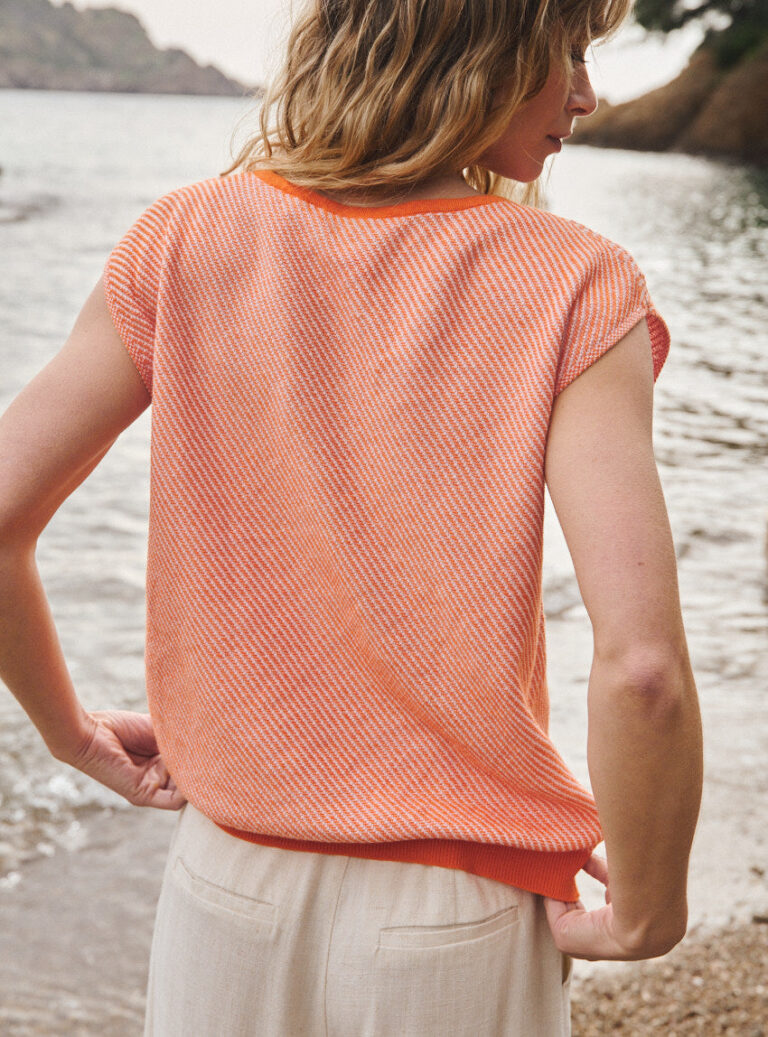 LAFRANÇAISE Mailles in France - Pull manches courtes col V Floriane – S