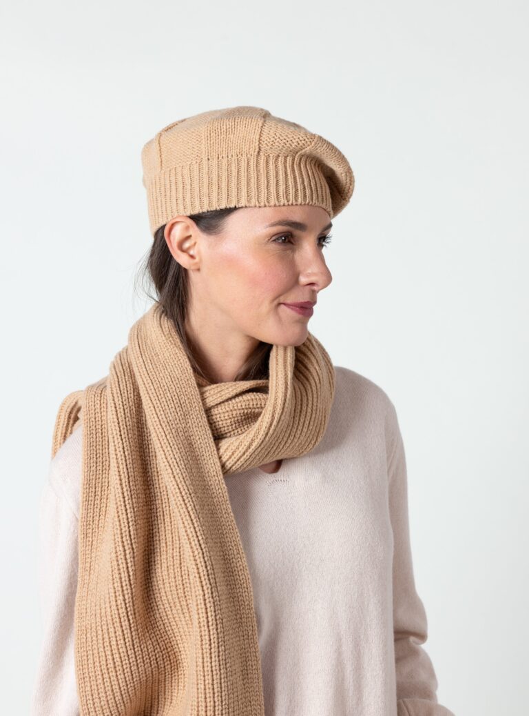 Maison Solfin - Écharpe en laine fine recyclée beige doux – U