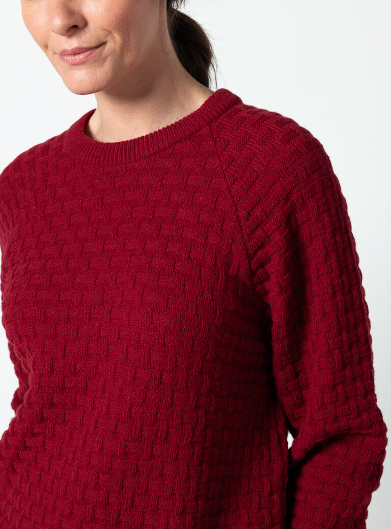 Maison Solfin - Pull femme en laine extrafine mérinos rouge auburn – 4