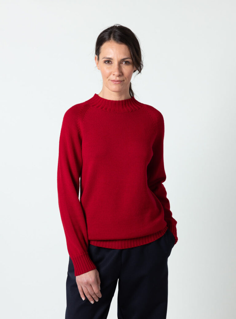 7915 rouge fonce 500015 bleu marine 8 Maison Solfin - Pull femme intégral laine fine mérinos rouge foncé – 4