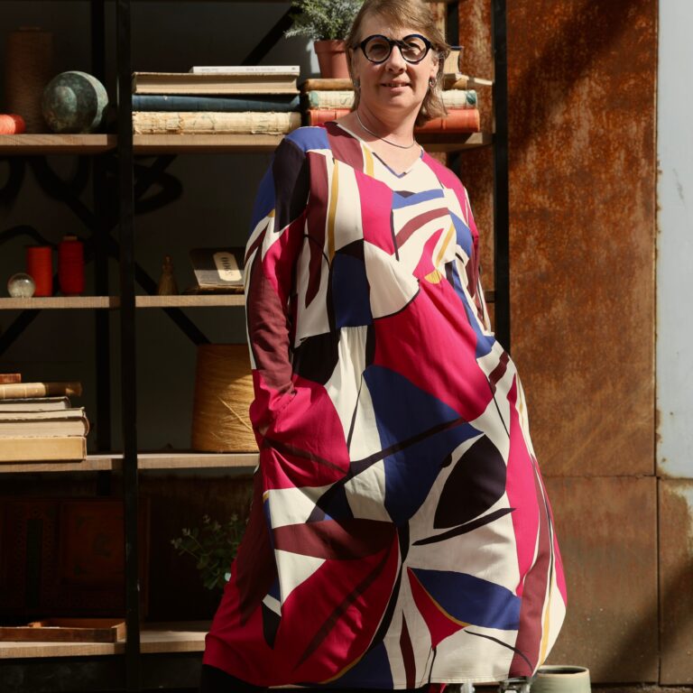Quintessence - Robe Edmée — Viscose imprimé Arty – XXL