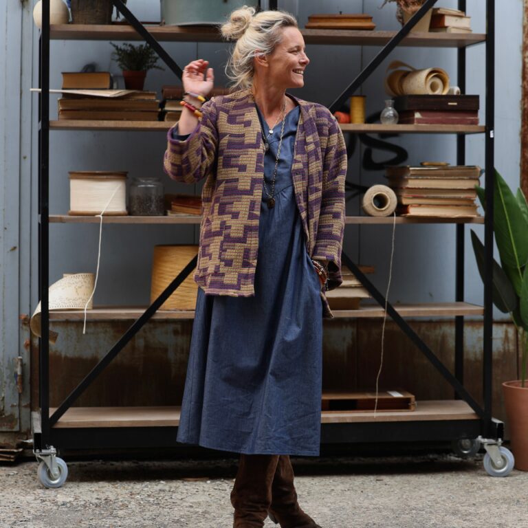 Quintessence - Robe Edmée — Jean de coton bleu – XXL
