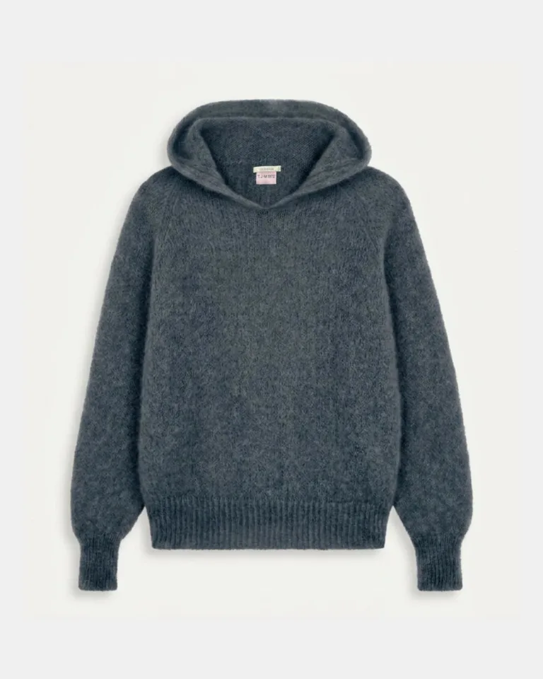 ANOUCH PULL CAPUCHE ANTHRACITE FRONT Tricots Jean Marc - Pull Capuche Anouch - Anthracite – L