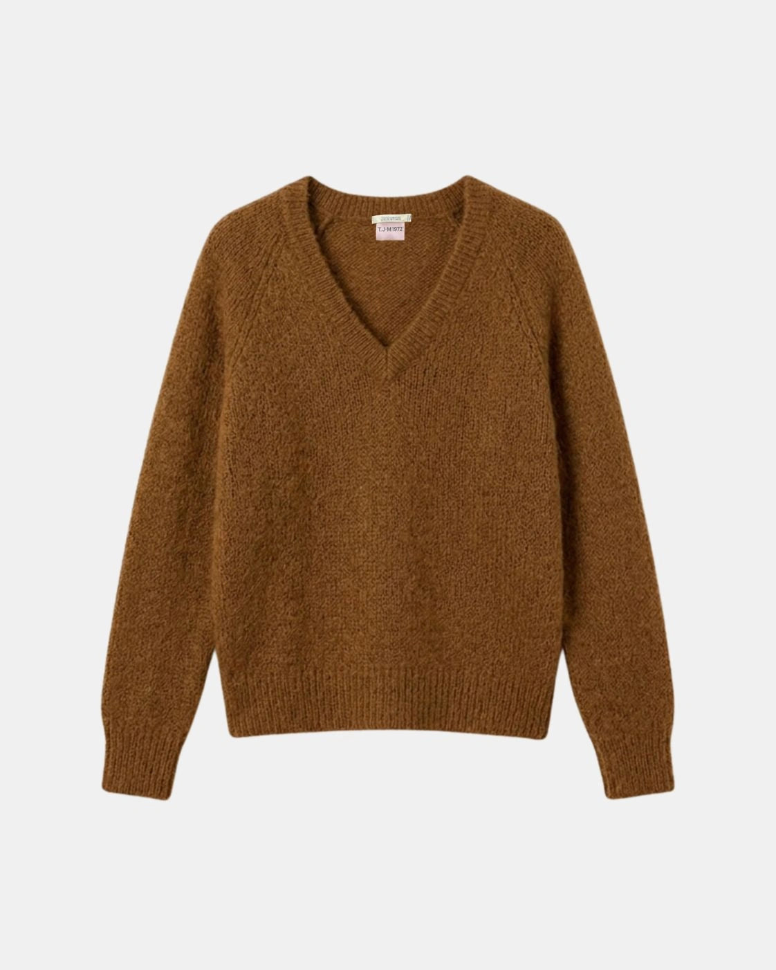 ANOUCH PULL COL V OCRE FRONT Tricots Jean Marc - Pull Col V Anouch - Ocre – L