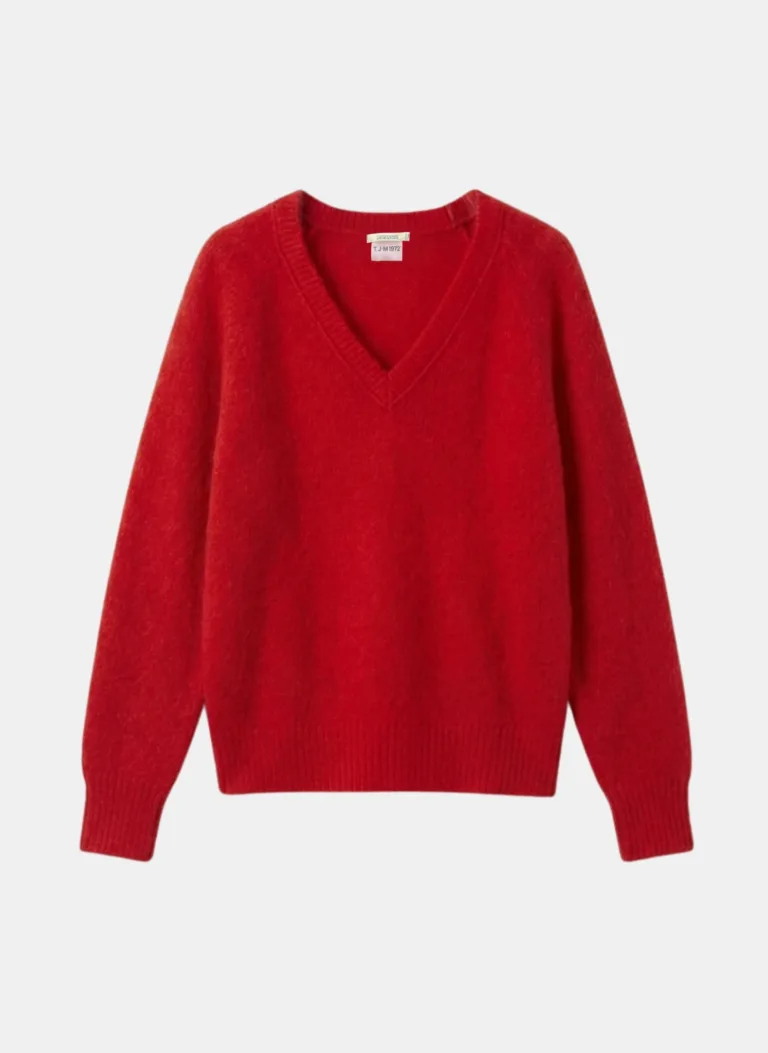 Tricots Jean Marc - Pull Col V Anouch - Rouge – L