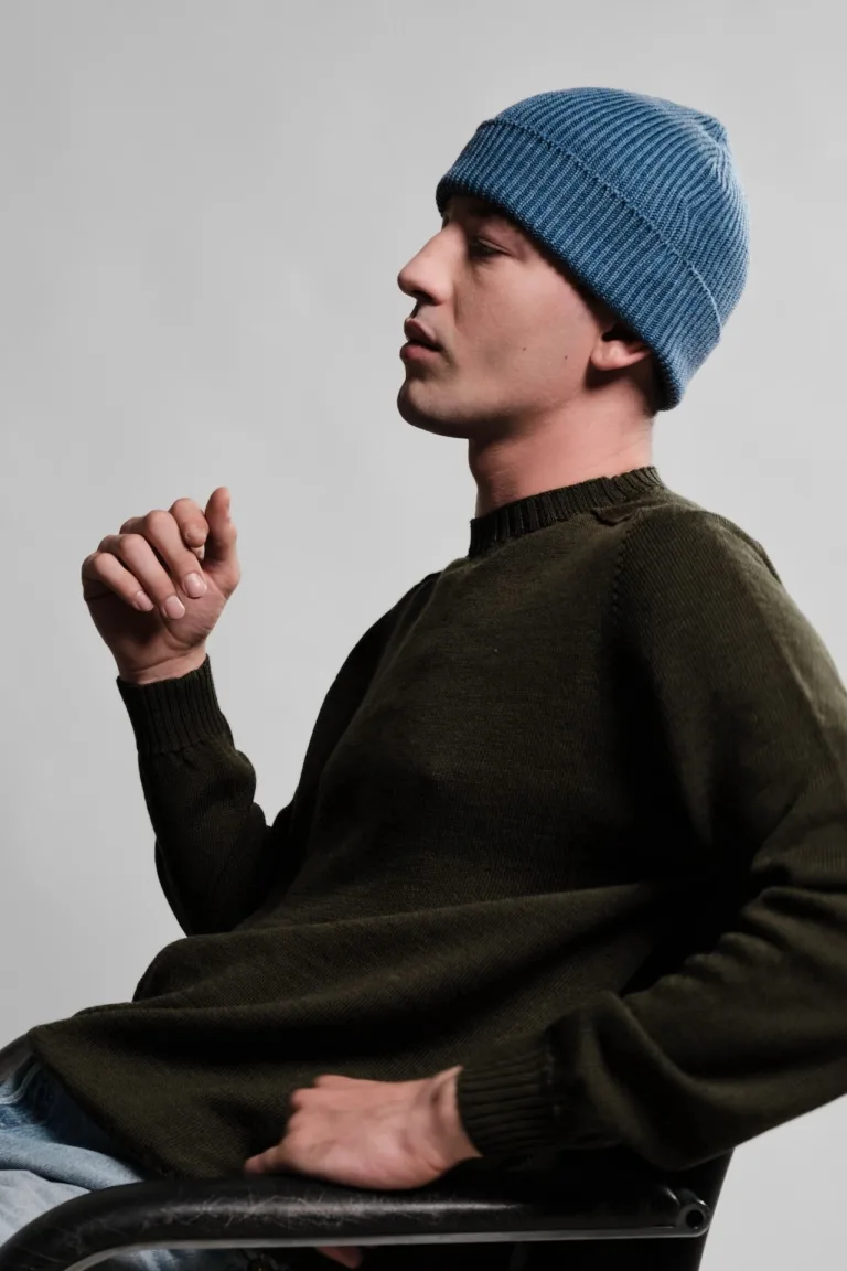 Nitto Knitwear - Bonnet Ara - Bleu Jean – Taille unique