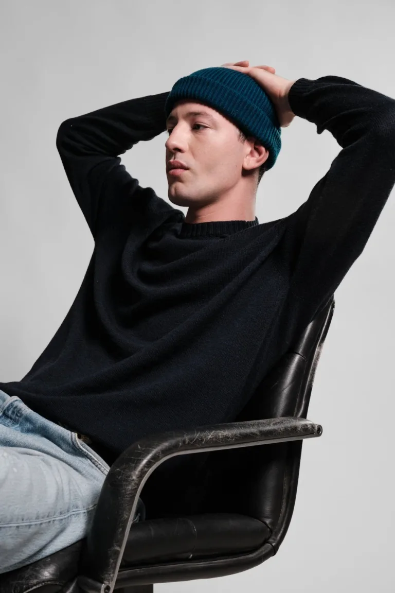 Nitto Knitwear - Bonnet Ara - Bleu Pétrole – Taille unique