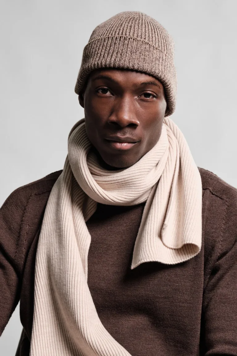 ARA BONNET CHINE CAMEL KAKI 1 Nitto Knitwear - Bonnet Ara Chiné - Camel / Kaki – Taille unique