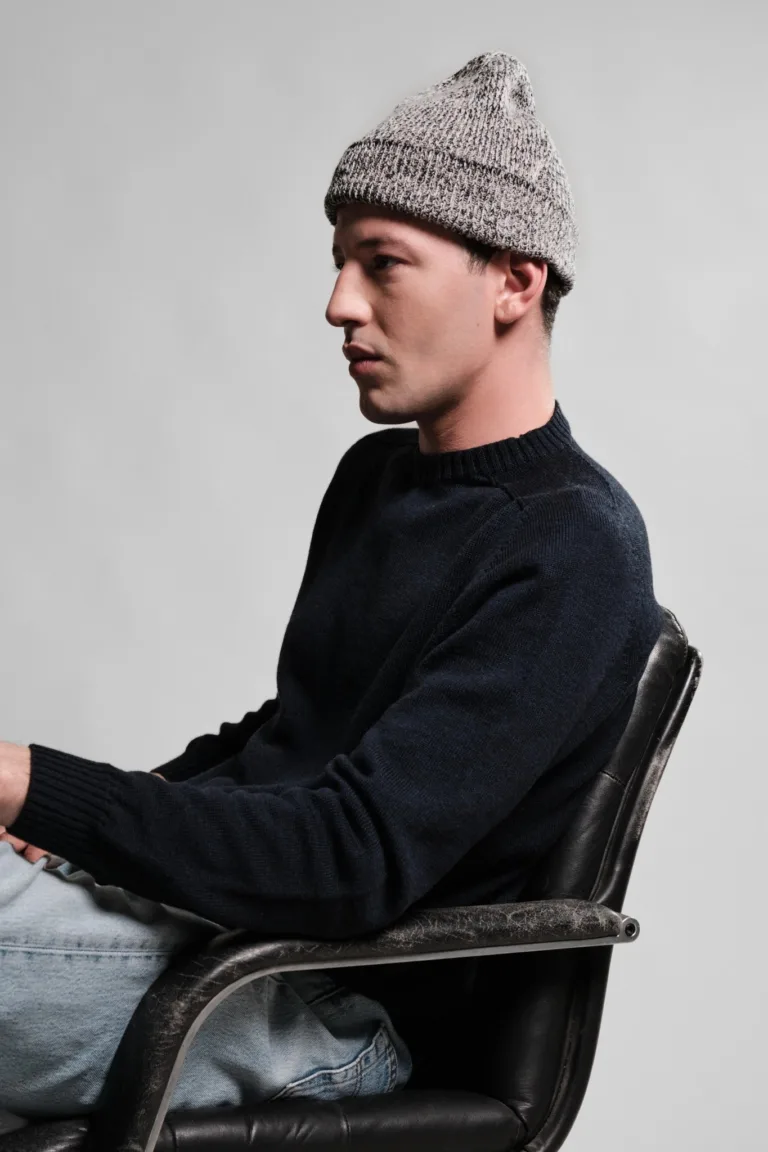 Nitto Knitwear - Bonnet Ara Chiné - Naturel / Marine – Taille unique