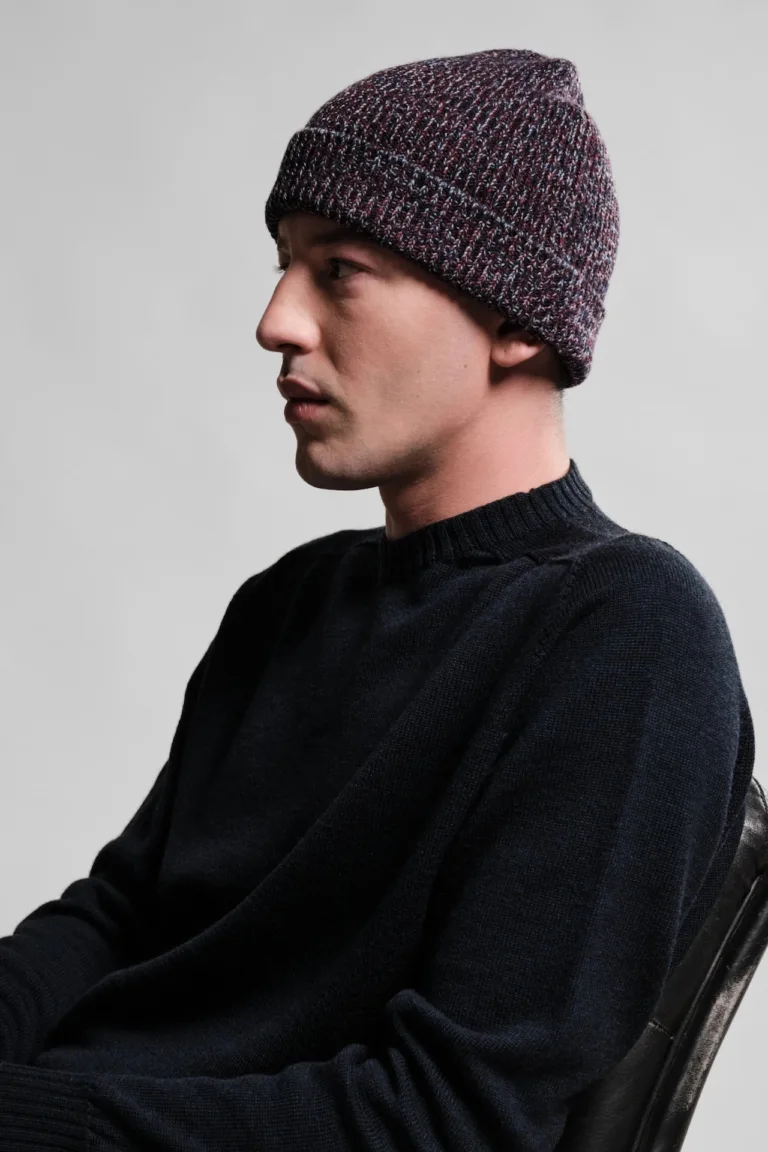 Nitto Knitwear - Bonnet Ara Chiné - Rouge / Marine – Taille unique