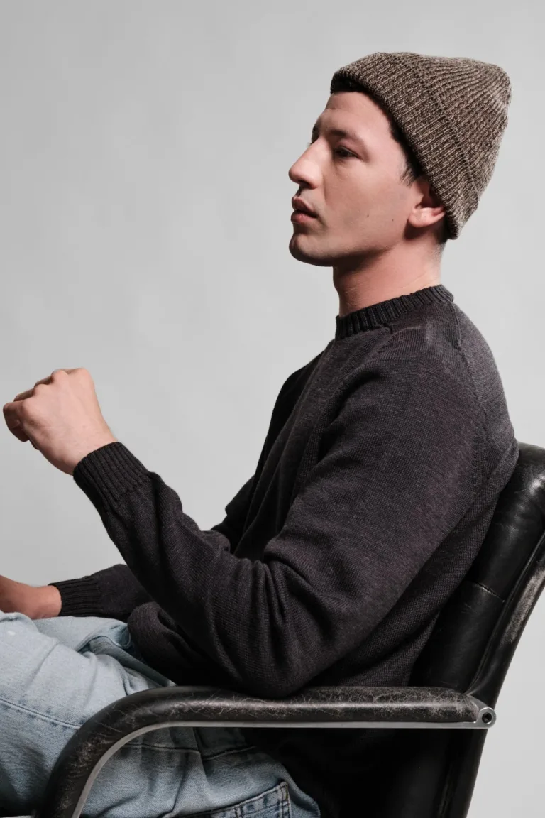 Nitto Knitwear - Bonnet Ara Chiné - Taupe / Choco – Taille unique