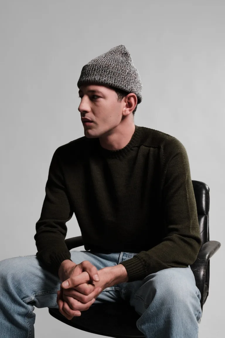 Nitto Knitwear - Bonnet Ara Chiné - Taupe / Vert d'eau – Taille unique