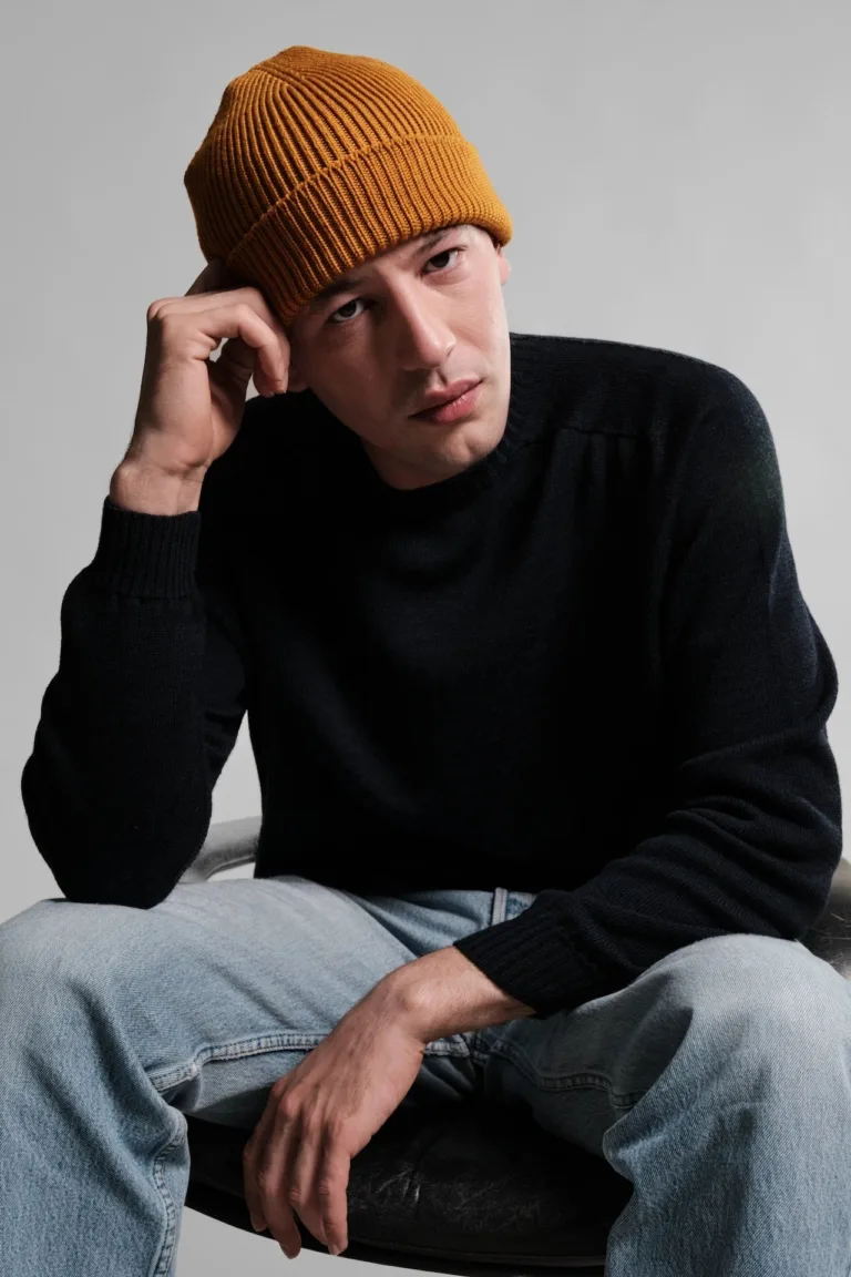 ARA BONNET OCRE 1 Nitto Knitwear - Bonnet Ara - Ocre – Taille unique