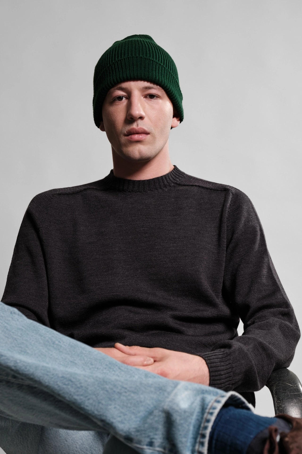 ARA BONNET VERT BOUTEILLE 1 Nitto Knitwear - Bonnet Ara - Vert Bouteille – Taille unique