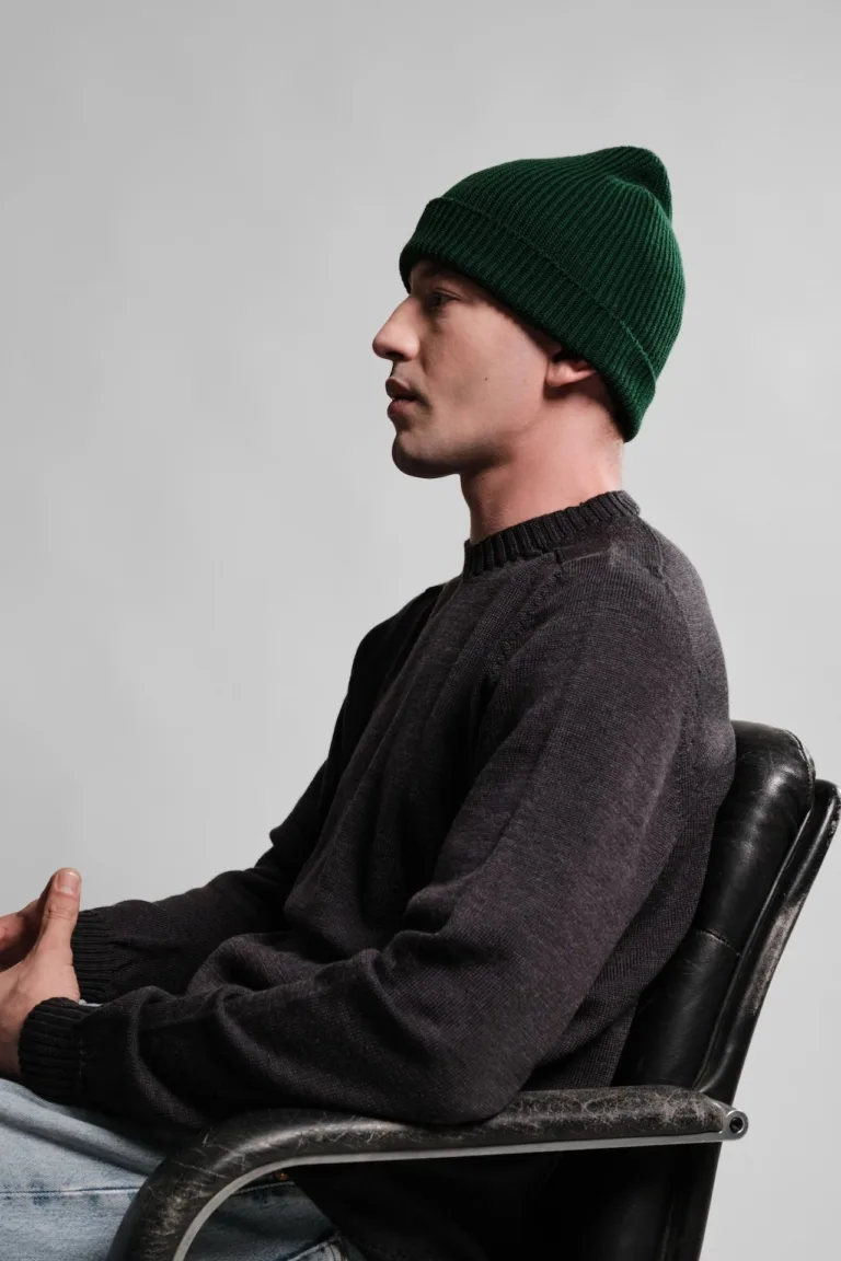 Nitto Knitwear - Bonnet Ara - Vert Bouteille – Taille unique