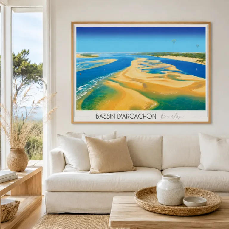 Foliove - Affiche du Banc d'Arguin - Bassin d'Arcachon – 100x140 cm (B0)