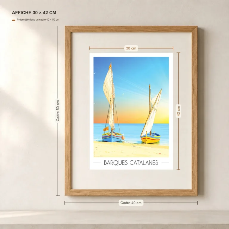 FOLIOVE - Affiche Barques Catalanes – B0 (100x140 cm)