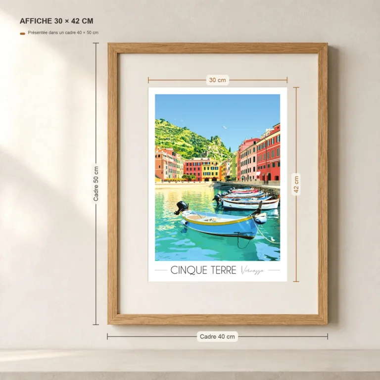 Foliove - Affiche Cinque Terre – Vernazza – 100x140 cm (B0)