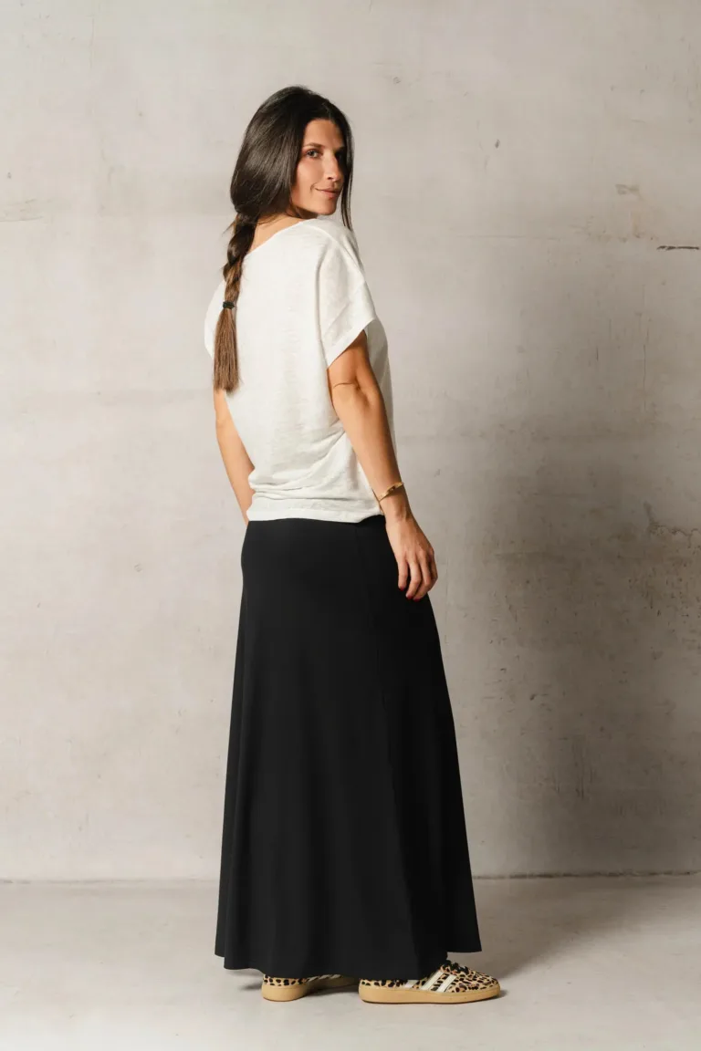 Thelma & Rose - Top col V en lin Agathe – T3 / Blanc