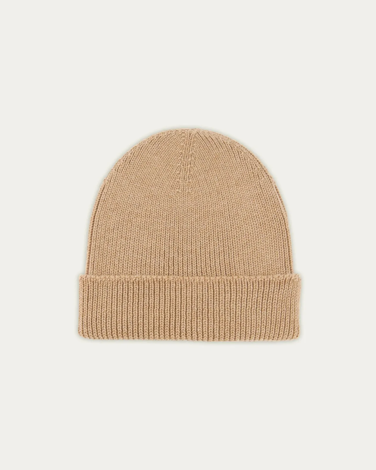 BONNET LAINE MERINOS CAMEL ENZA FRONT Tricots Jean Marc - Bonnet Enza - Camel – Taille Unique