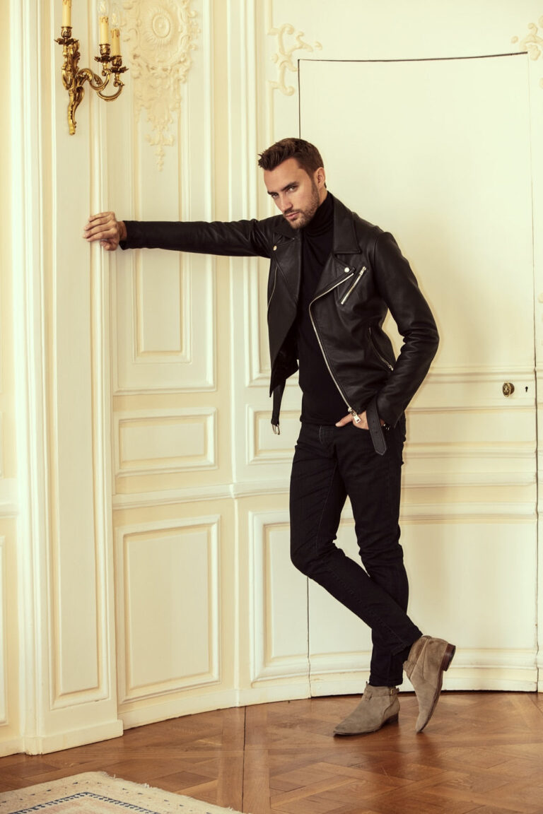 Atelier Bertrand - Blouson biker ceinture – 46 / Cerf - Chocolat