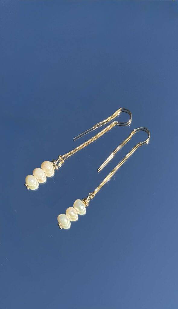 Maison Mallow - Boucles d'Oreilles Joséphine - perles d'eau douce et goldfilled