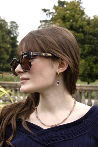 Boucles d’Oreilles Margot Améthyste et Jade vert par la marque MAISON MALLOW MAISON MALLOW - Boucles d’Oreilles Margot Améthyste et Jade vert